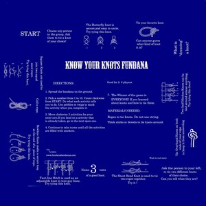 Know Your Knots Fundana: Interactive Knot Tying Game - Navy, Royal Blue, White Navy Blue