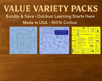 Water Games Bandana Set: Stream Bug Scavenger Hunt, Watershed, Lily's Pond Bingo