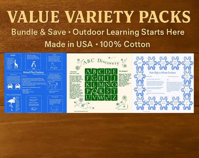 Value Variety Pack-Kids Winter Activity Bandanas: ABC Discovery, Animal Play (Ages 3-6)