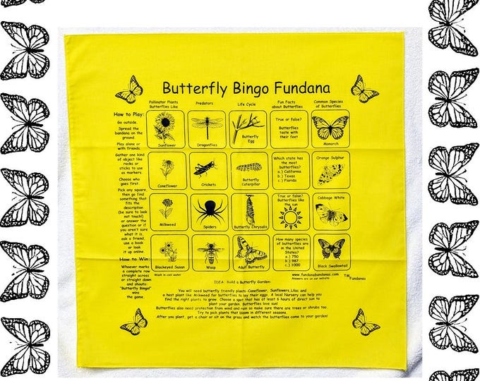 Butterfly Bingo Bandana: Educational Game, Pollinator Garden Activity