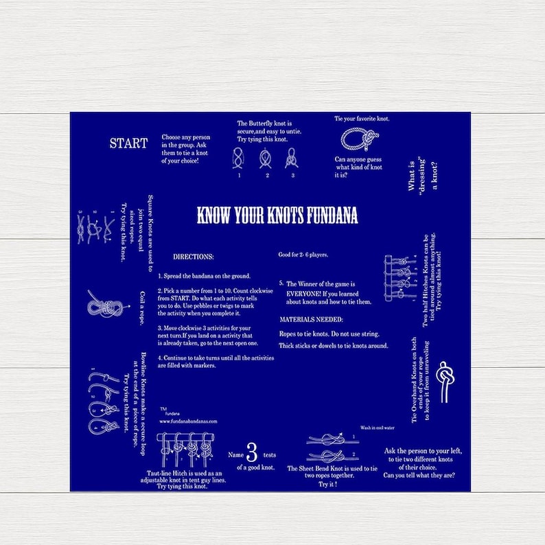 Know Your Knots Fundana: Interactive Knot Tying Game - Navy, Royal Blue, White Bild 1