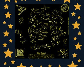 Star Constellation Bandana: 100% Cotton Astronomy Scarf