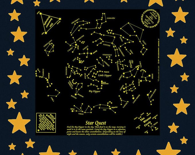 Star Constellation Bandana: 100% Cotton Astronomy Scarf