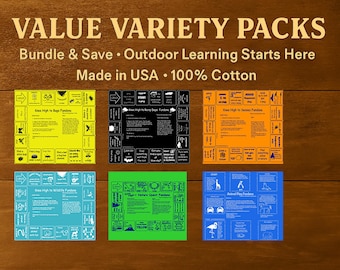 Value Variety Pack-Kids Nature Games Bandanas: Bugs, Wildlife, Senses - Set of 6