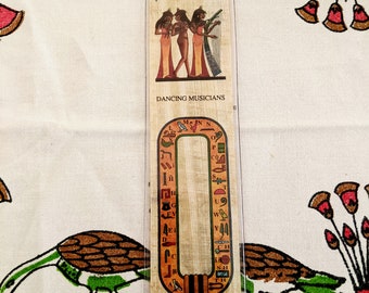 Dancing Musicians Egyptian papyrus bookmark. Beautiful, Egyptian Image. Imported from Egypt. Great gifts for mom, best friends and more!