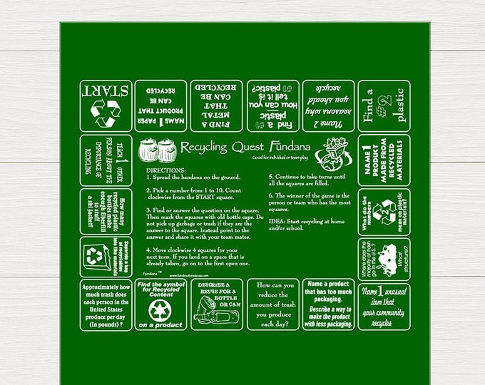 Recycling Quest Game Bandana: Earth Day Activity