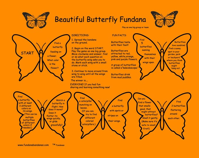 Butterfly Scavenger Hunt Bandana: Educational Kids Activity
