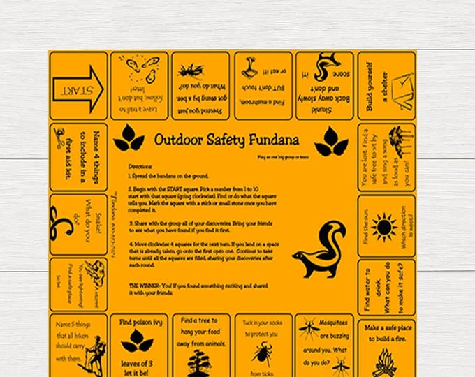 Outdoor Safety Scavenger Hunt Bandana: Camping, Scouts