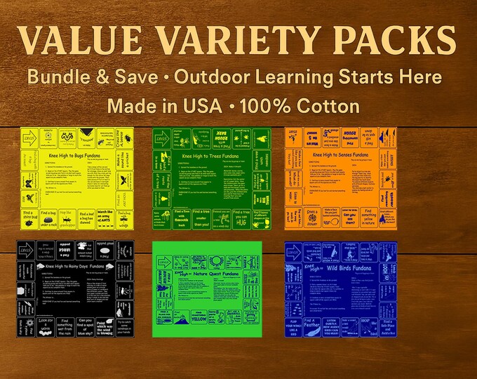 Value Variety Pack-Nature Scavenger Hunt Bandanas: Kids Outdoor Games, Ages 3-6