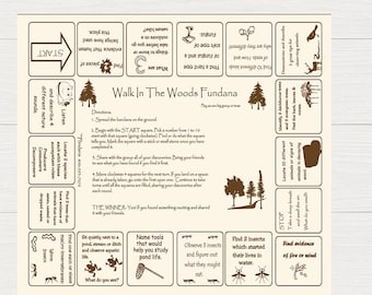 Walk in the Woods Fundana – Nature Scavenger Hunt Bandana for Kids – Educational Outdoor Learning STEM Activity – Made in USA