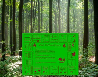 Walk in the Woods! New! Two colors-Green or Natural! Fun scavenger hunt game about the woods! Great for families, scouts, camps!