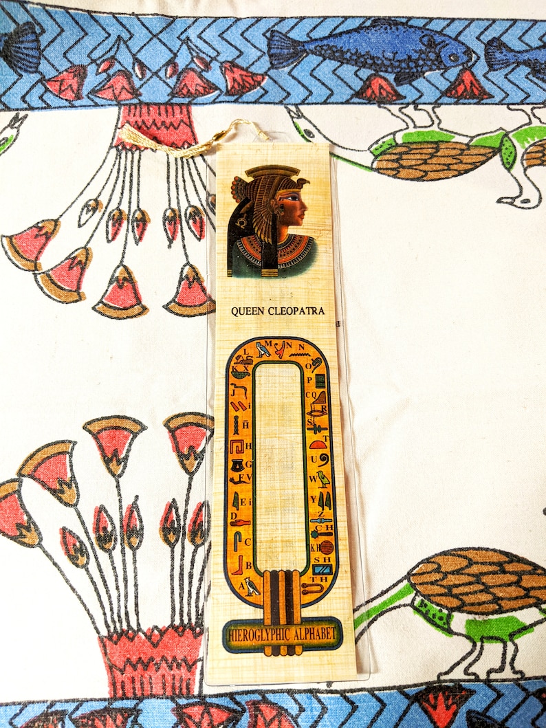 Queen Cleopatra Papyrus Bookmark A beautiful, unique, inexpensive gift for women, girls, teens. mothers day Cleopatra school projects image 1