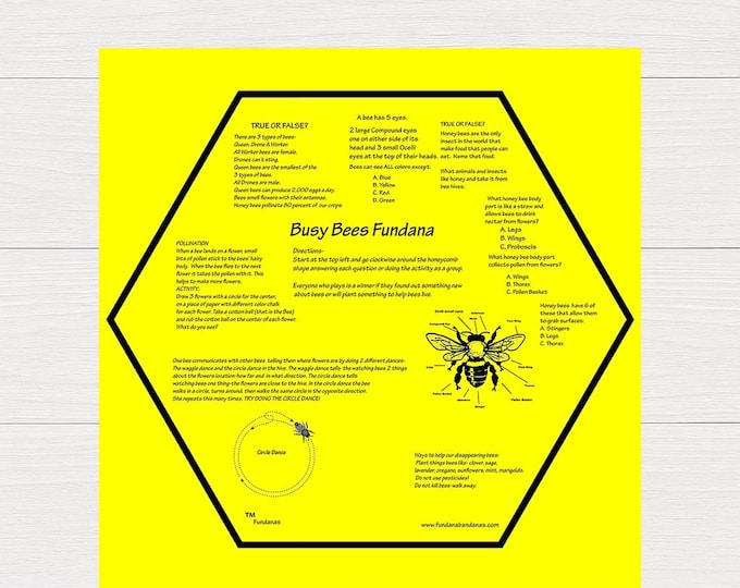 Busy Bees Fundana – Outdoor STEM Learning Game for Kids – Bee Education Activity – Fundana Bandanas USA