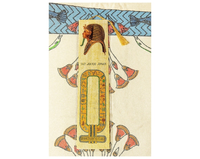 King Tut Egyptian Papyrus Bookmark! Great for school projects, home schoolers, Tut themed parties, book clubs, stocking stuffer!