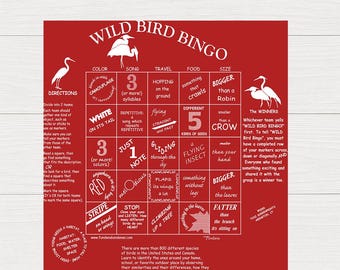 Wild Bird Bingo Fundana – Bird Identification & Nature Bingo Bandana – Educational Outdoor Learning Activity for Kids – Made in USA
