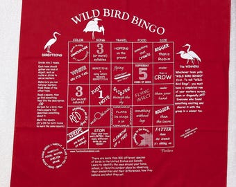 New! Wild Bird Bingo in two colors! Cardinal red and Blue jay Blue! A fun way to teach kids about the world of birds! Great for scouts!