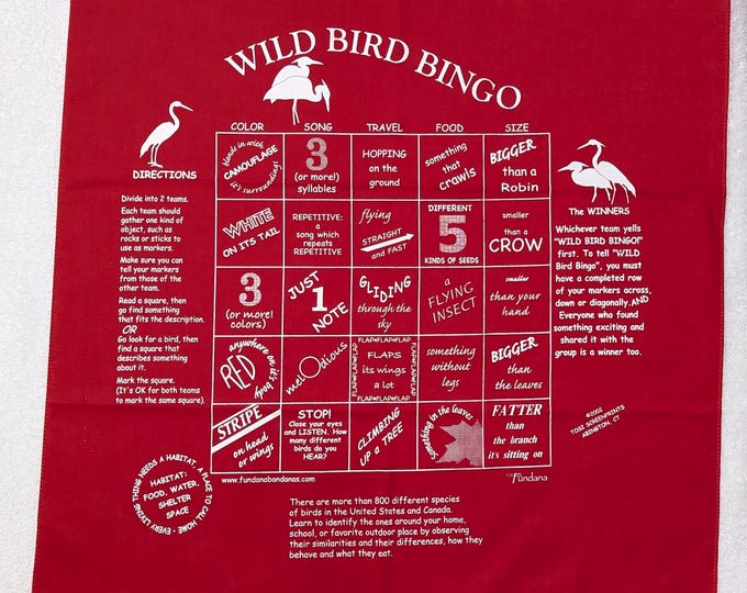 Wild Bird Bingo Fundana – Learn About Birds Through Play | Cardinal Red & Blue Jay Blue | Fun Game for Scouts and Kids
