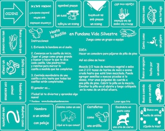 Spanish Wildlife Scavenger Hunt Bandana: Kids Learning Game