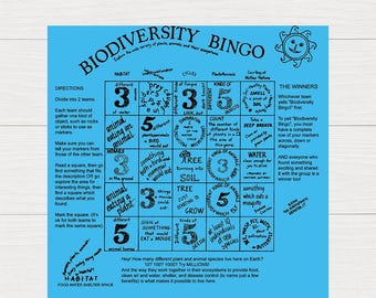 Biodiversity Bingo Fundana: Educational Nature Game on Cotton Bandana