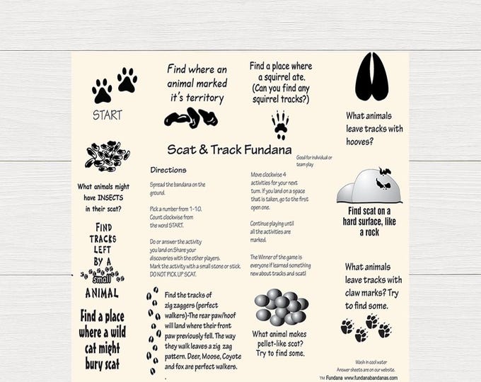 Scat & Track Fundana – Animal Tracks and  Scat Learning Game for Kids | 4 Color Options | Great for Camps and Scouts
