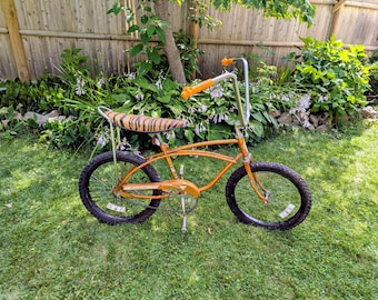 Vintage 1960s Esso Tiger Renegade Muscle Bike – Original Orange Frame & Tiger Banana Seat – Rare Collector Bicycle – Pick Up Only