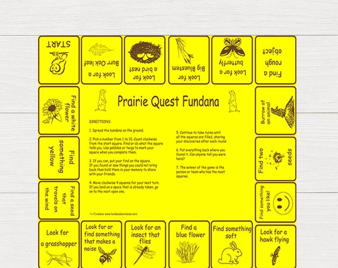 Prairie Quest Fundana: Scavenger Hunt on 100% Cotton Bandana