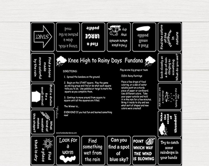 Rainy Day Scavenger Hunt Game: Kids' Backyard Activity Bandana for Kids ages 3-6