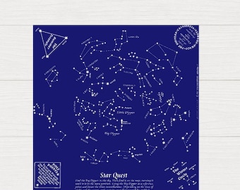 Star Constellation Bandanas – 33 Constellations on Black or Navy | Fun for Scouts & Families