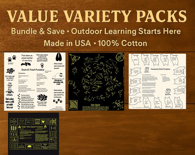 Value Variety Scout & Camp Nature Game 4-Pack – Night Hike, Scat and Track, Owls and Star Quest Fundanas