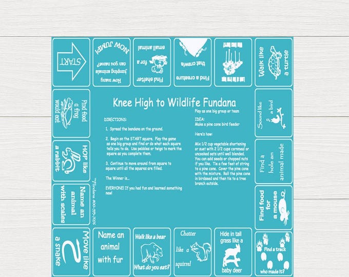 Wildlife Scavenger Hunt Game: Kids Ages 3-6. Outdoor Activity Bandana
