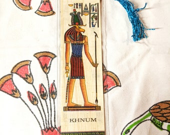 God of the Nile River. Khnum was the creator God. Genuine Egyptian Papyrus Bookmark. Unique, useful gift for kids, adults, teachers and more