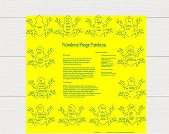 Frogs Fundana: Educational Game on 100% Cotton Bandana. Fun frog activity included!