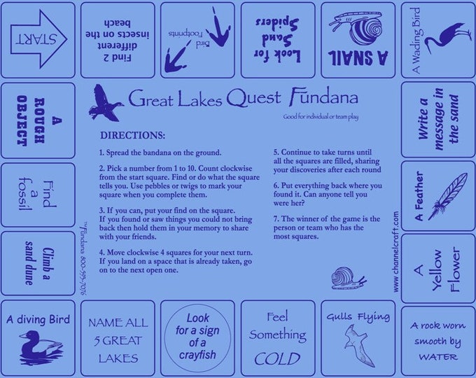 Great Lakes Quest Fundanas! Play our scavenger hunt game to learn about the wildlife, climate, colors of the Great Lakes!