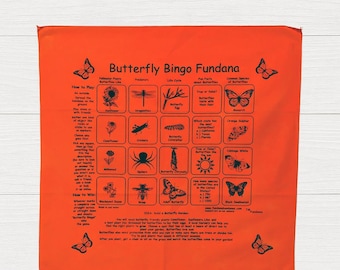 Butterfly Bingo Bandana: Educational Game, Pollinator Garden Activity