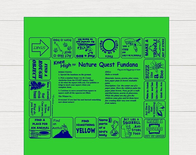 Knee High to Nature Fundana Bandana for Kids Ages 3–6 Nature Scavenger Hunt Game Educational Preschool Activity – Made in USA