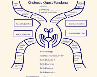 Kindness Quest Fundana® | Outdoor Kindness Activity for Kids | Nature Scavenger Hunt Bandana | Social Emotional Learning |