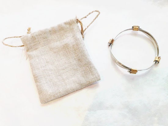 New African Elephant Hair Sterling Silver With 4 Knot Gold Fill