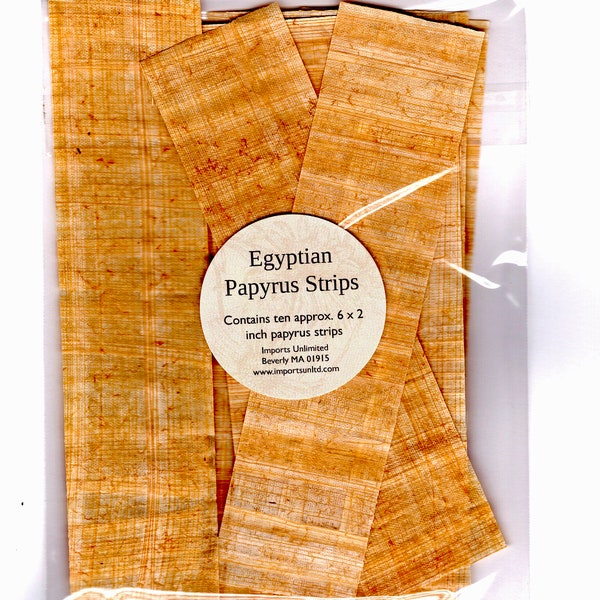 New! Genuine Egyptian Papyrus Strips! Package of 10-6x2 inch papyrus strips. Make your own bookmark, great for school project, homeschool!