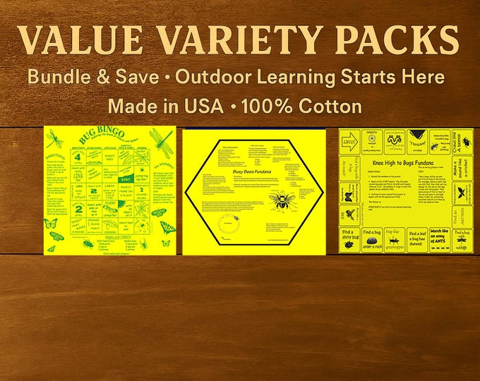 Value Variety 3 pack :  Bug Bingo, Bees, Knee High to Bugs  Scavenger Hunt!