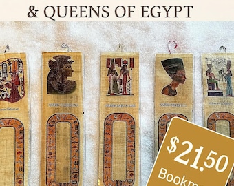 Egyptian Papyrus Bookmark Set – Queens of Egypt & Hieroglyphics (Set of 5) – 21.50 + Free Shipping!