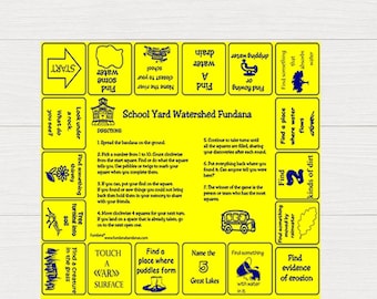 Schoolyard Watershed Fundana – Outdoor Science Learning Bandana for Kids – Explore Water, Soil & Stormwater STEM Activity – Made in USA