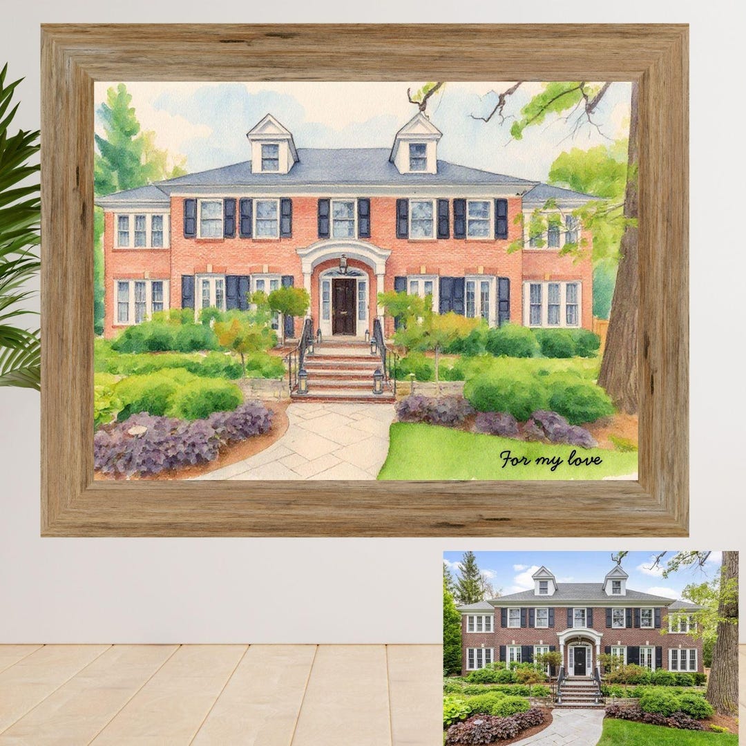 Personalized Watercolor House Portrait: Custom Home Painting (digital ...