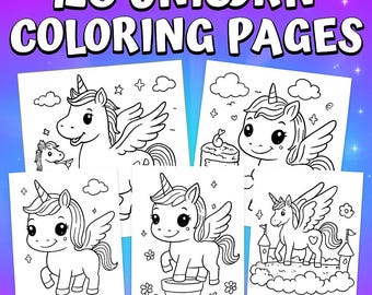 123 Unicorn Coloring Pages for Kids: Printable Activity Book (PDF Download)