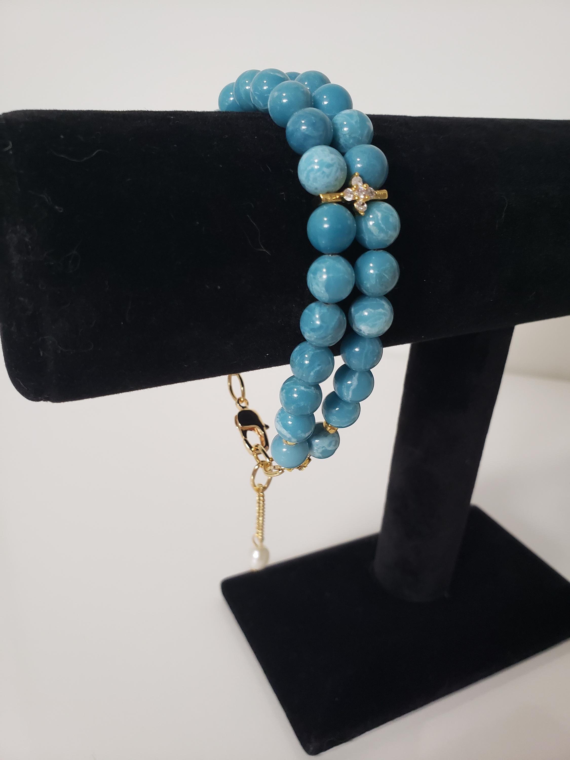 larimarbrace.ymさん12-1-8 Larimar Bracelets 7mm 9mm 11mm 13mm – HighlandCrystal Shop