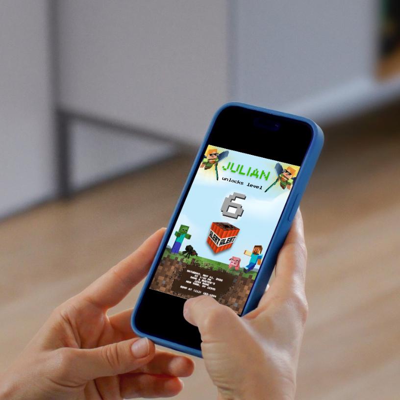 Minecraft Birthday Invitation Template