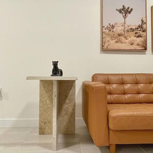 Stone Travertine side end table