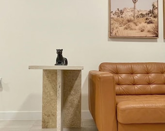 Stone Travertine side end table