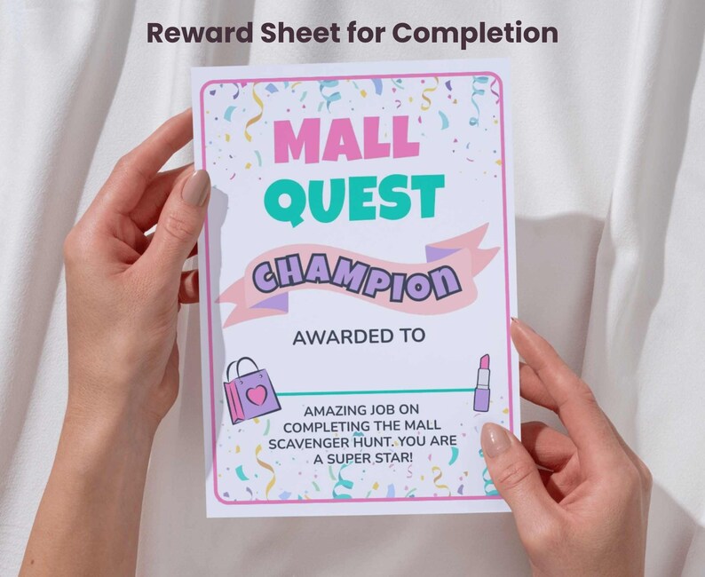Tween Mall Scavenger Hunt Game: Birthday Party Activity (canva Template ...