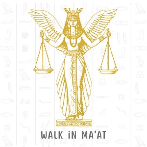 Walk in Ma’at SVG PNG PDF Bundle | Egyptian Goddess Printable | Sacred Balance Spiritual Clipart for Journals, Altars & Cricut