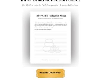 Hoja de trabajo para la reflexión sobre el niño interior / Diario para la sanación emocional y la autocompasión (PDF imprimible)